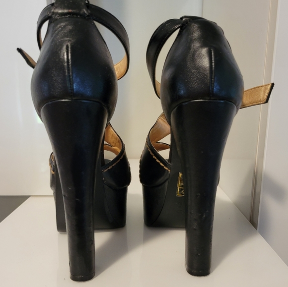 ALDO PLATFORM BLACK SIZE 8 HEELS - Picture 3 of 6